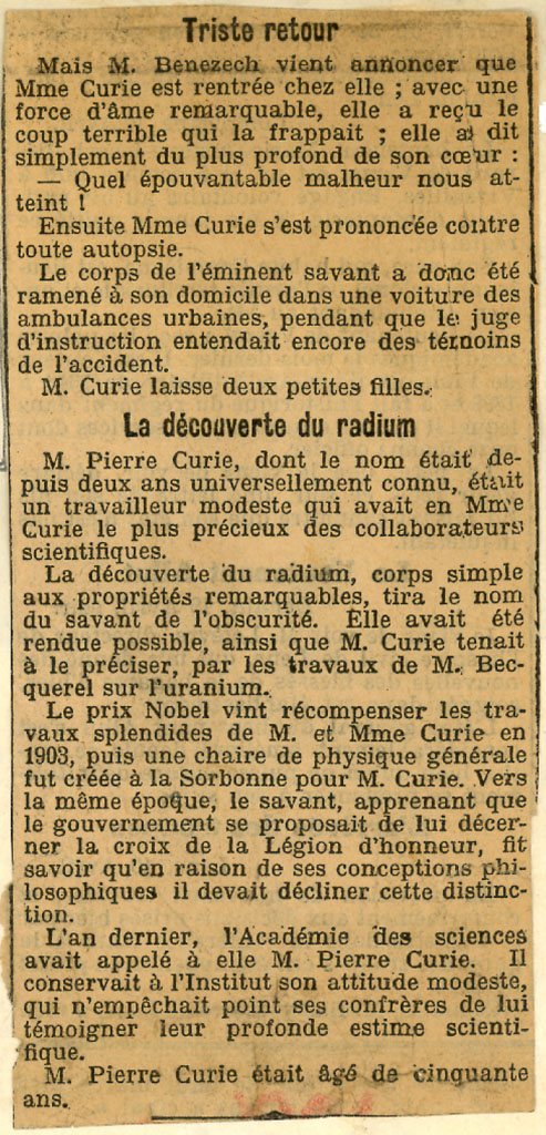 Marie Curie prend un amant - Mort de Pierre - Photo 4